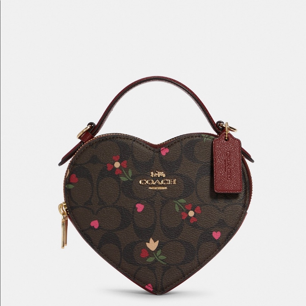 VALENTINES DAY EDITION!!
Heart Crossbody In Signature Canvas W Heart Petal Print